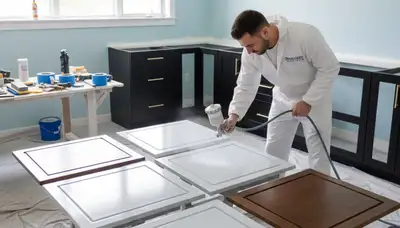 Cabinet painting service in Redding, CA for durable kitchen and bathroom cabinet refinishing