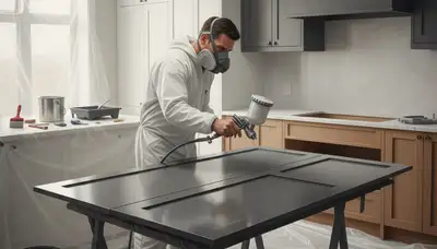 Cabinet painting in Redding, CA by Redding Paint Pros for durable kitchen and bathroom finishes