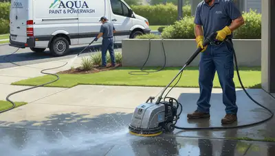 Concrete pressure cleaning in Redding, CA for driveways, patios, and walkways with stain removal