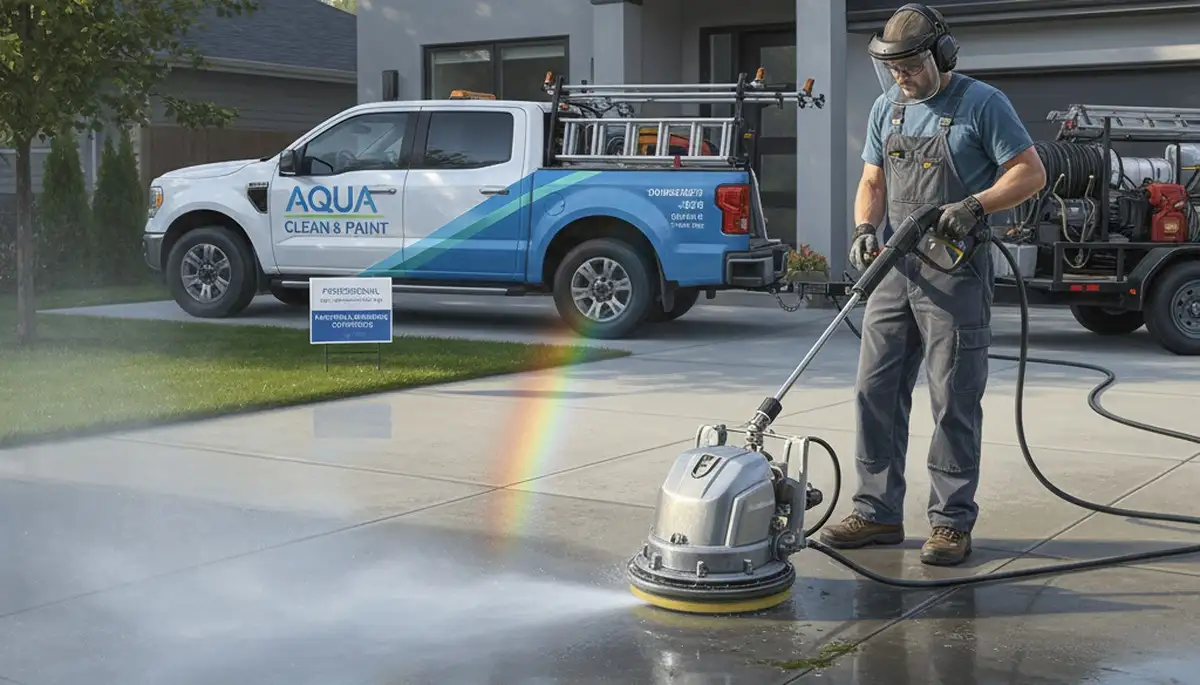 Concrete pressure cleaning in Redding, CA for driveways, patios, and walkways by Redding Paint Pros