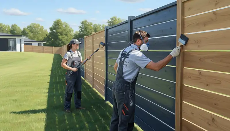 Fence painting in Redding, CA with durable coating for sun protection and curb appeal