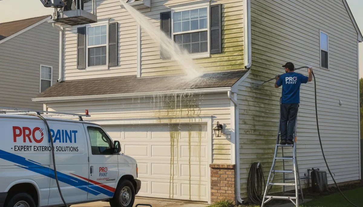 Vinyl siding pressure cleaning in Redding, CA by Redding Paint Pros