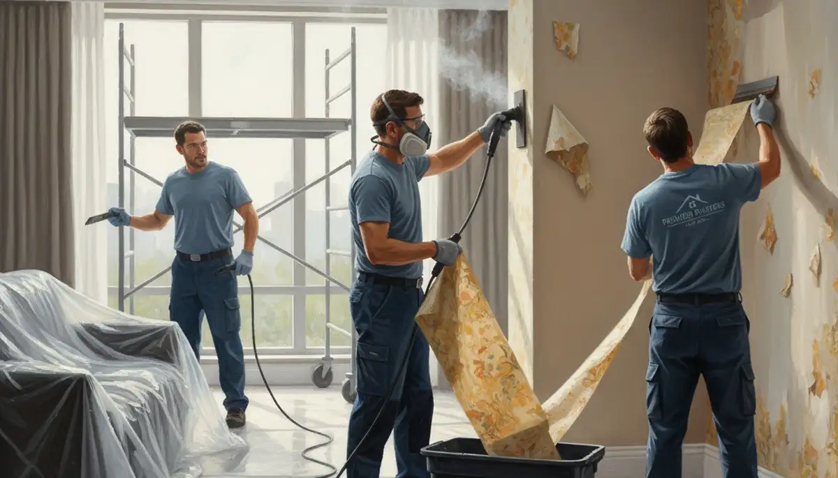Wallpaper removal service in Redding, CA, preparing smooth walls for painting